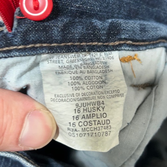 WRG Jeans Co Boys Size 16 Blue Denim Cargo Carpenter Pants Wide Leg - Picture 7 of 8